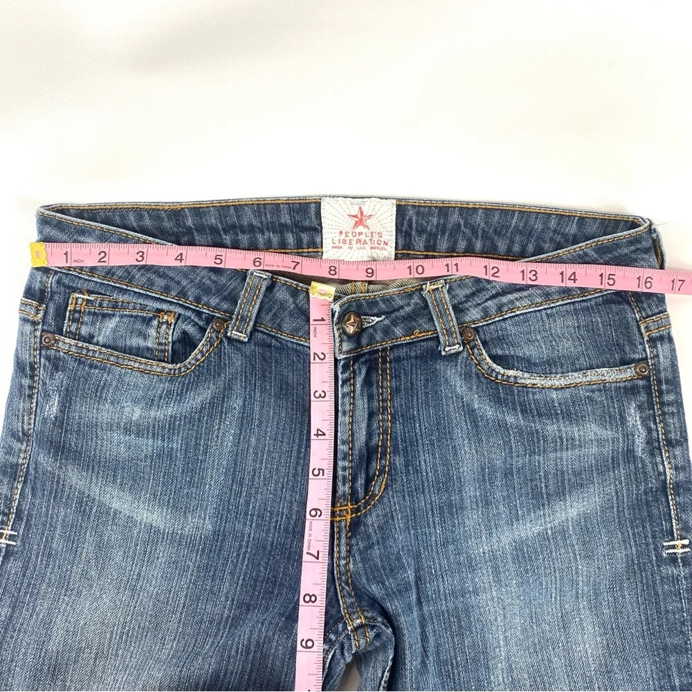 People’s Liberation flap star pocket  jeans  flare sz 32 - Picture 11 of 12